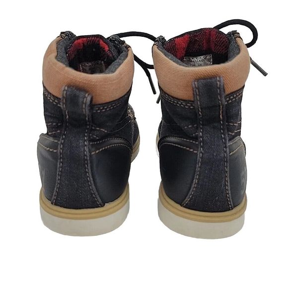 Levis 501 Boys Denim Hi Top Sneaker Size 2 Great Shape - Picture 4 of 10